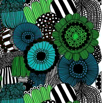 Pieni Siirtolapuutarha tyg - blå-grön (Finland 100 år) - Marimekko