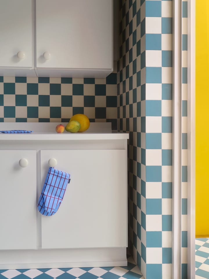 Pieni Tiiliskivi grythandske, Blå-brun Marimekko