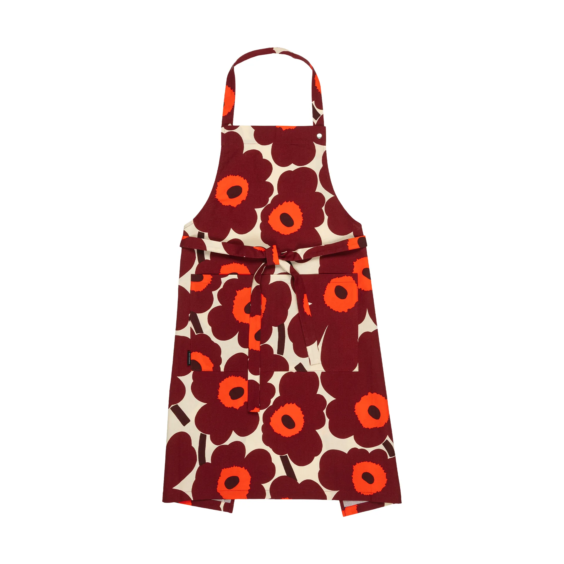 Pieni Unikko förkläde, Vanilla-wine red-red Marimekko