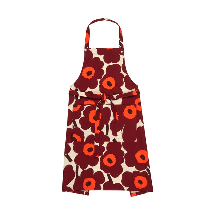Pieni Unikko förkläde - Vanilla-wine red-red - Marimekko