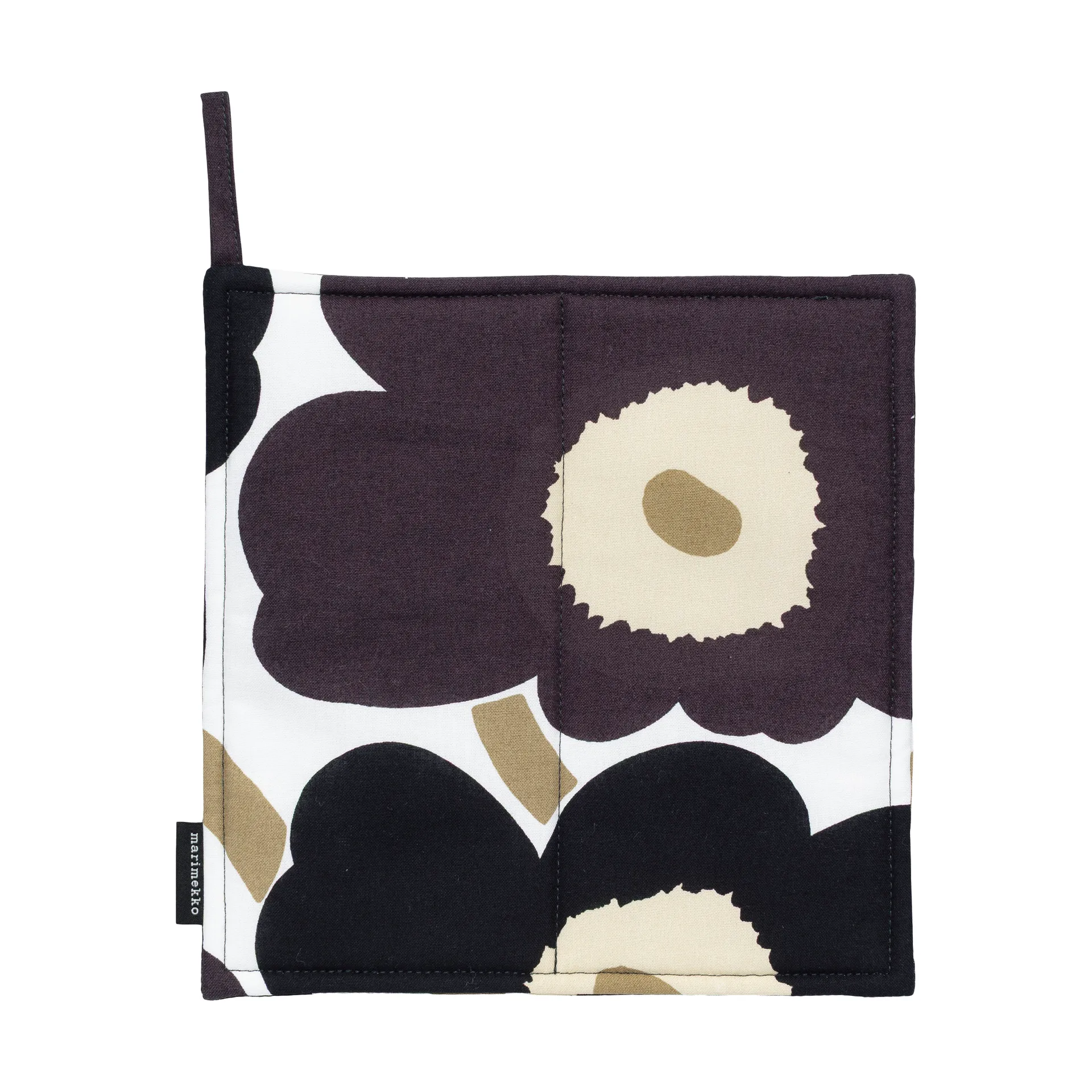 Pieni Unikko grytlapp 21,5x21,5 cm, White-dark grey-beige Marimekko