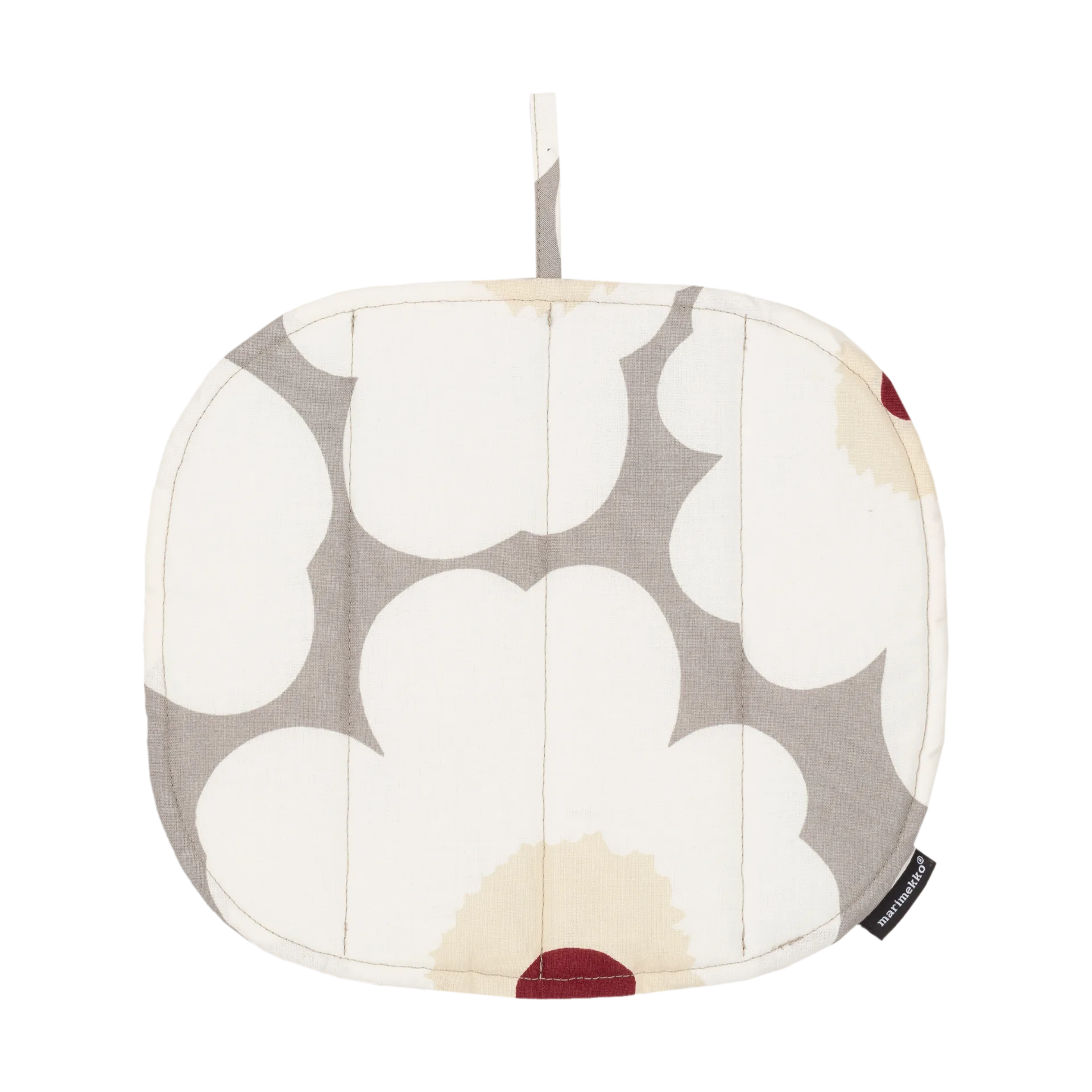 Pieni Unikko grytlapp 22x25 cm, L. grey-white-d. red-yellow Marimekko