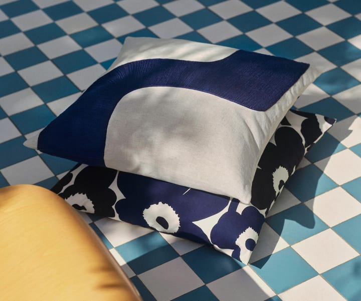 Pieni Unikko kuddfodral 50x50 cm, Mörkblå-cotton Marimekko