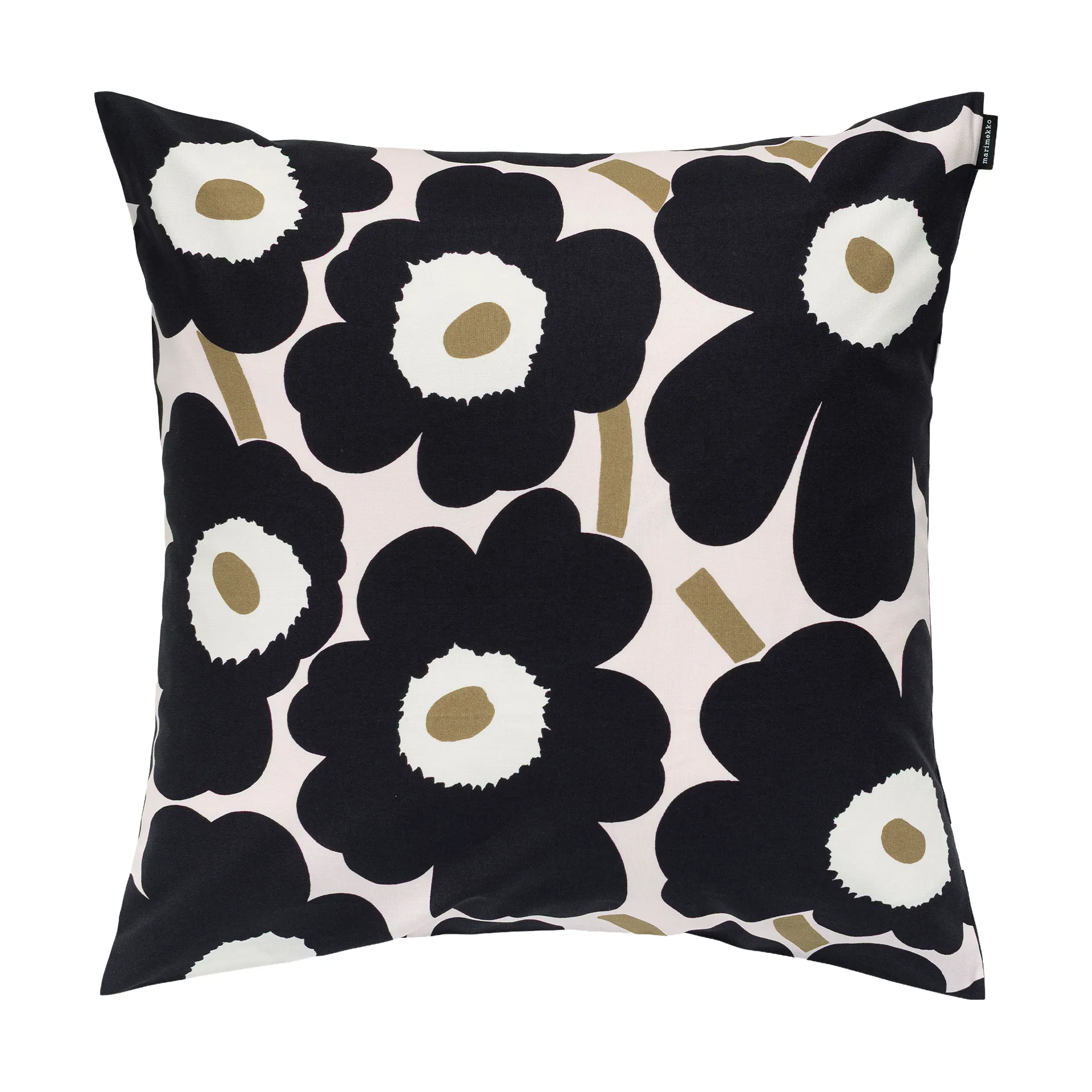 Pieni unikko kuddfodral 50x50 cm, Pink-charcoal-light brown Marimekko