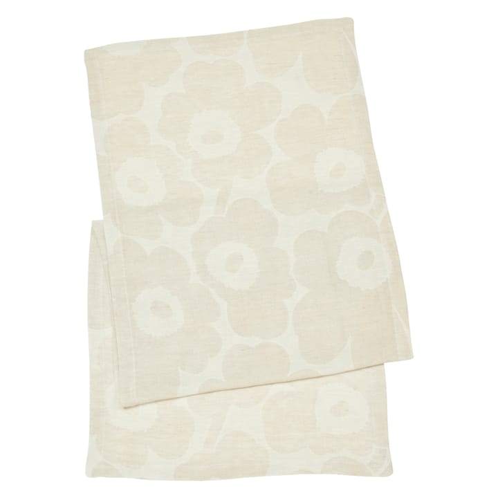 Pieni Unikko löpare beige-svart-vit, 47x150 cm Marimekko