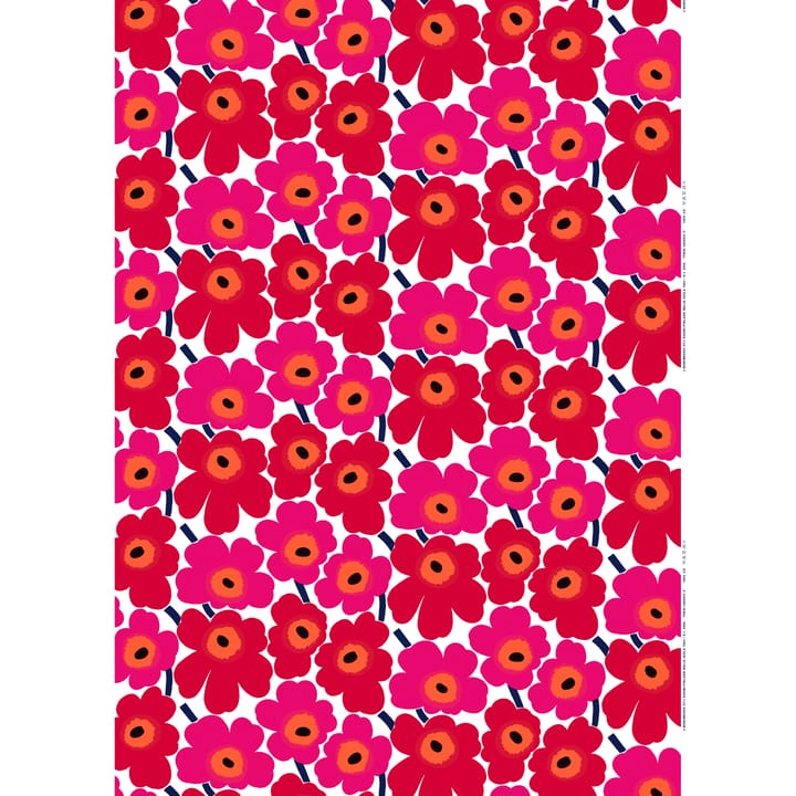Pieni Unikko tyg bomull, Röd Marimekko