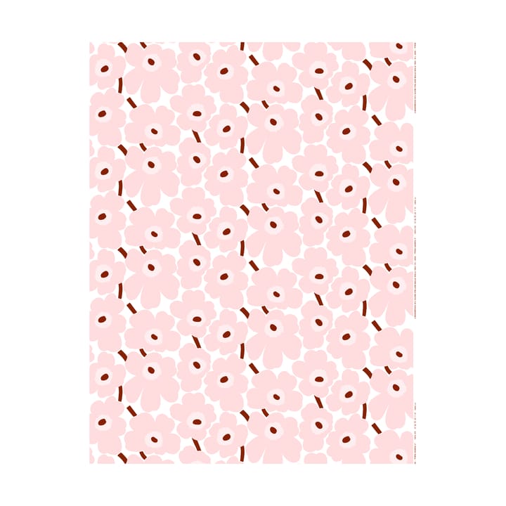 Pieni Unikko tyg bomull - White-pink-chestnut - Marimekko