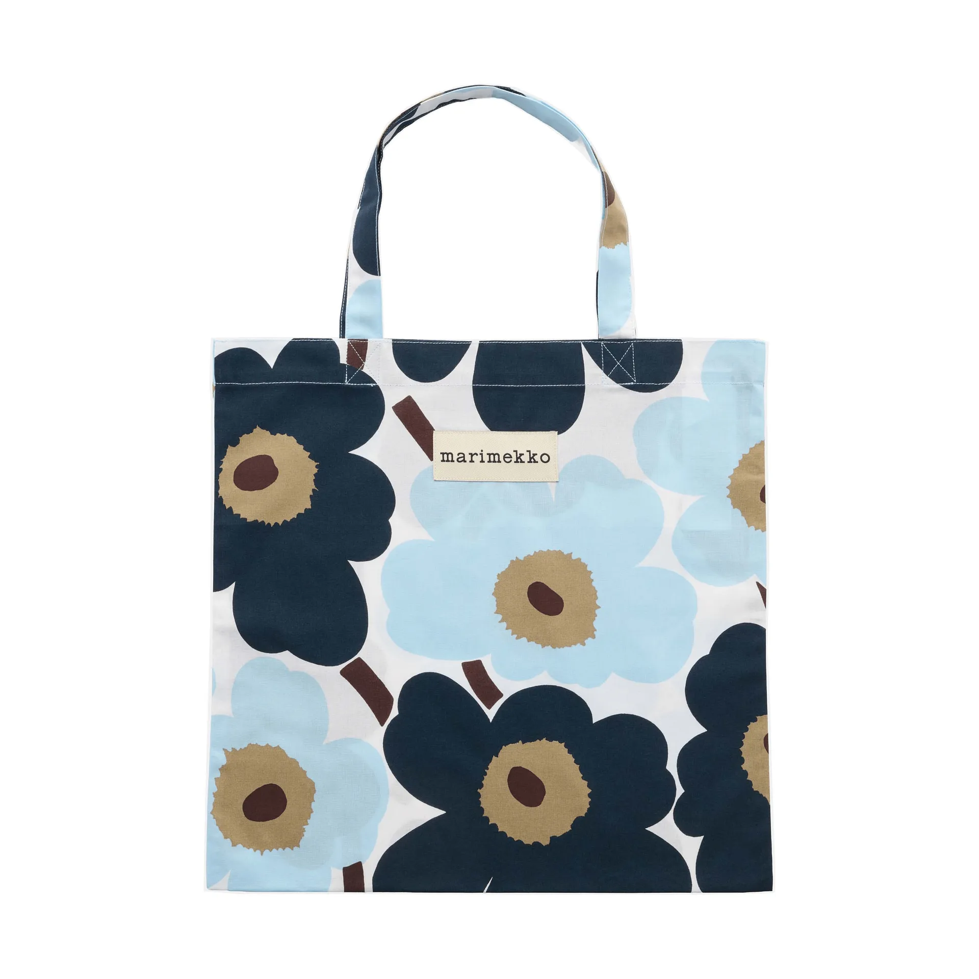 Pieni Unikko väska 44x43 cm, White-blueberry-cold blue-dark brown Marimekko