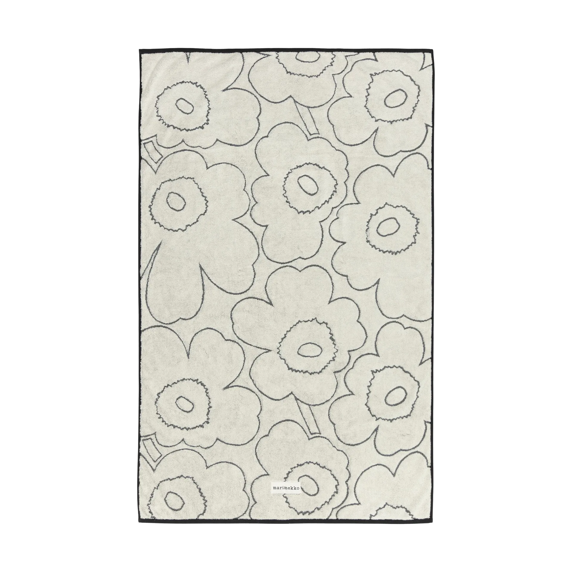 Piirto Unikko badhandduk 100x160 cm, Ivory-black Marimekko