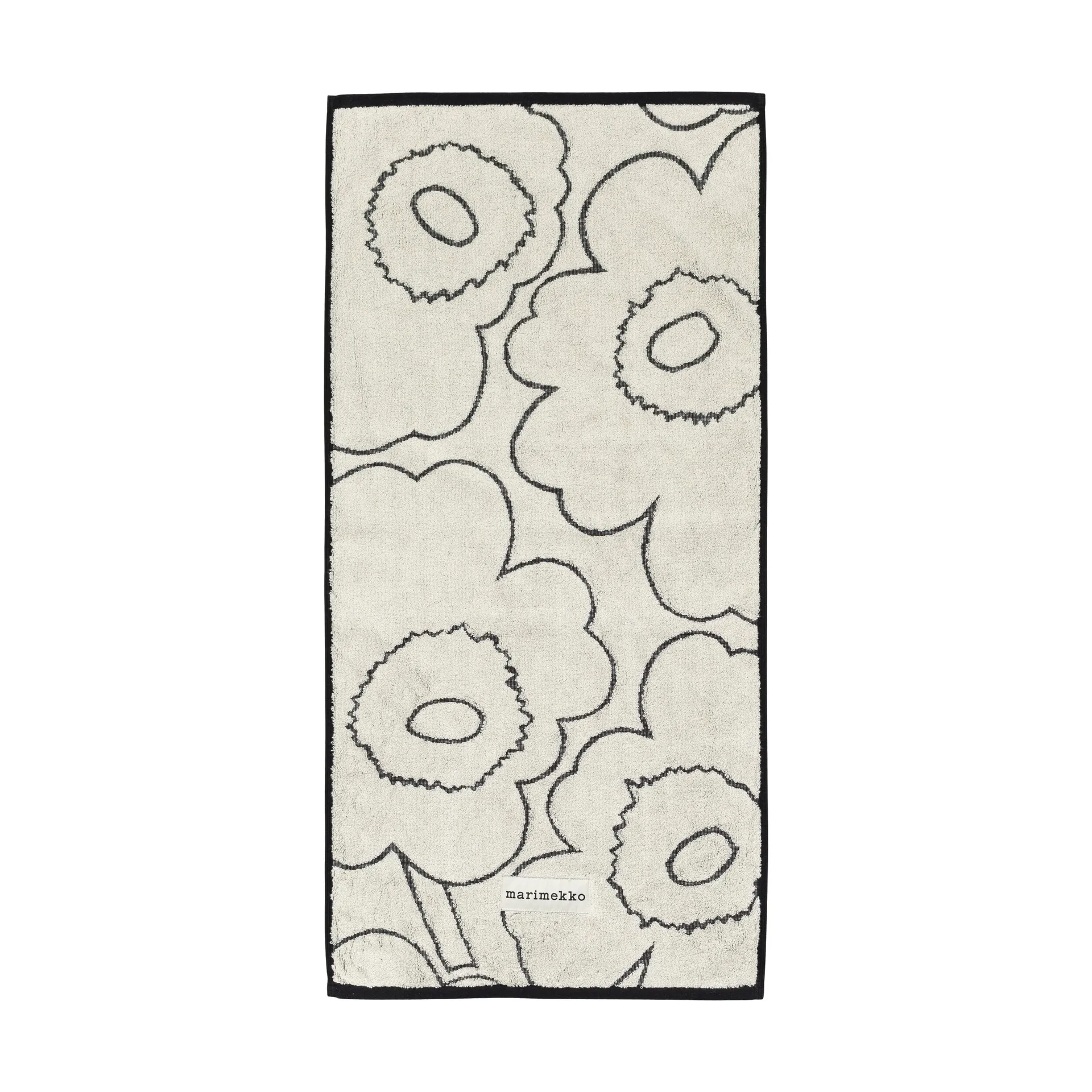 Piirto Unikko handduk 50x100 cm, Ivory-black Marimekko