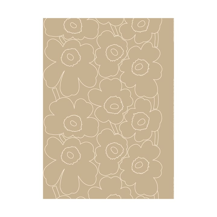Piirto Unikko tyg oblekt linne - Linen-white - Marimekko
