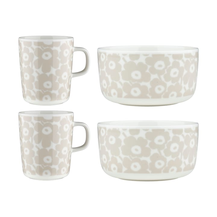 Pikkuinen Unikko frukostset 4 delar - White-straw - Marimekko