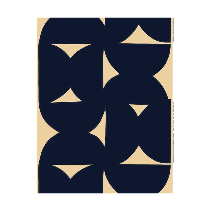 Pitkospuut bomullstyg, Sand-dark navy Marimekko