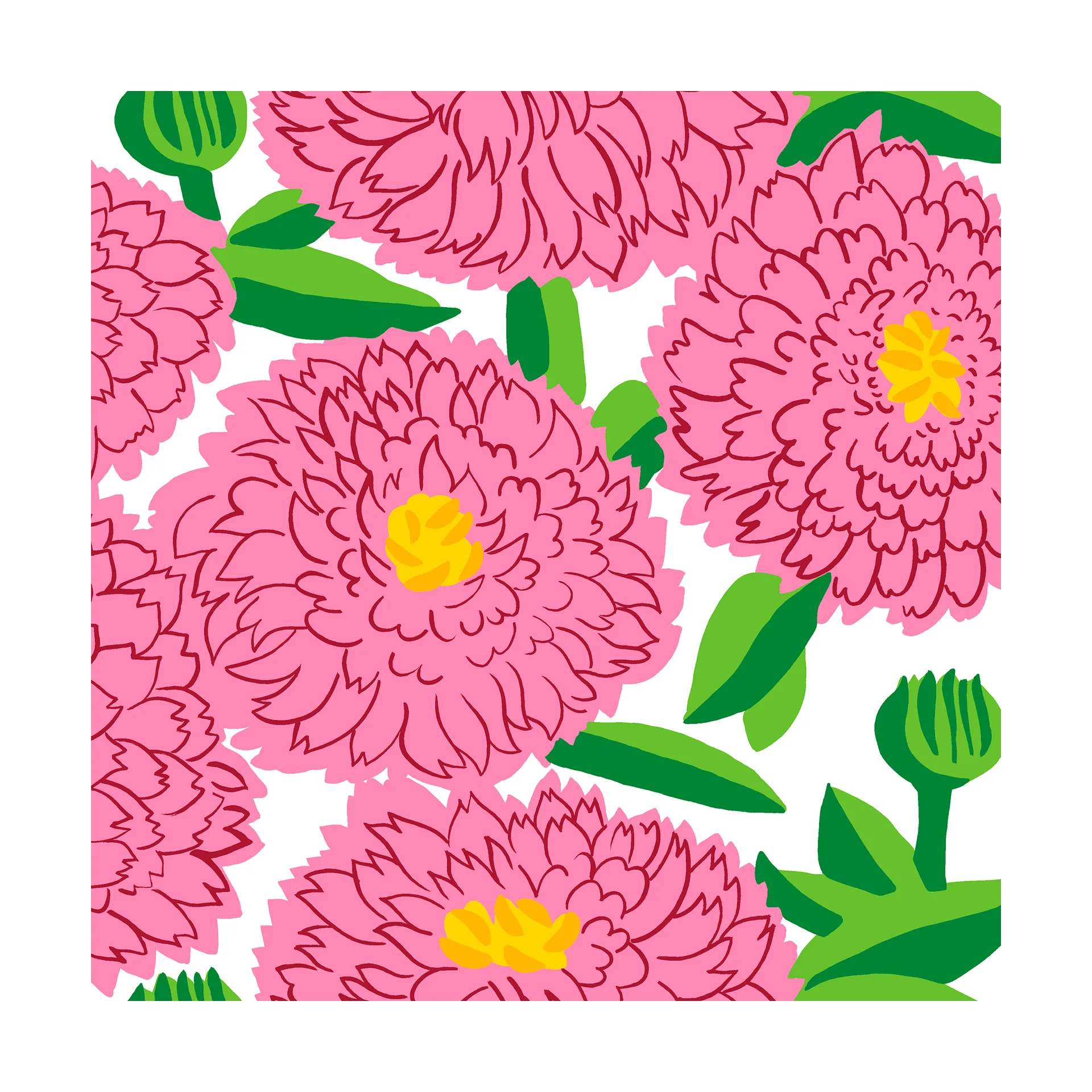 Primavera servett 33x33 cm 20-pack, Pink Marimekko