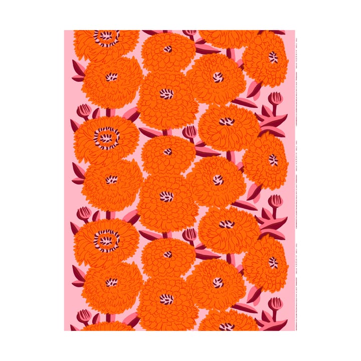 Primavera tyg - Light pink-orange-winered - Marimekko