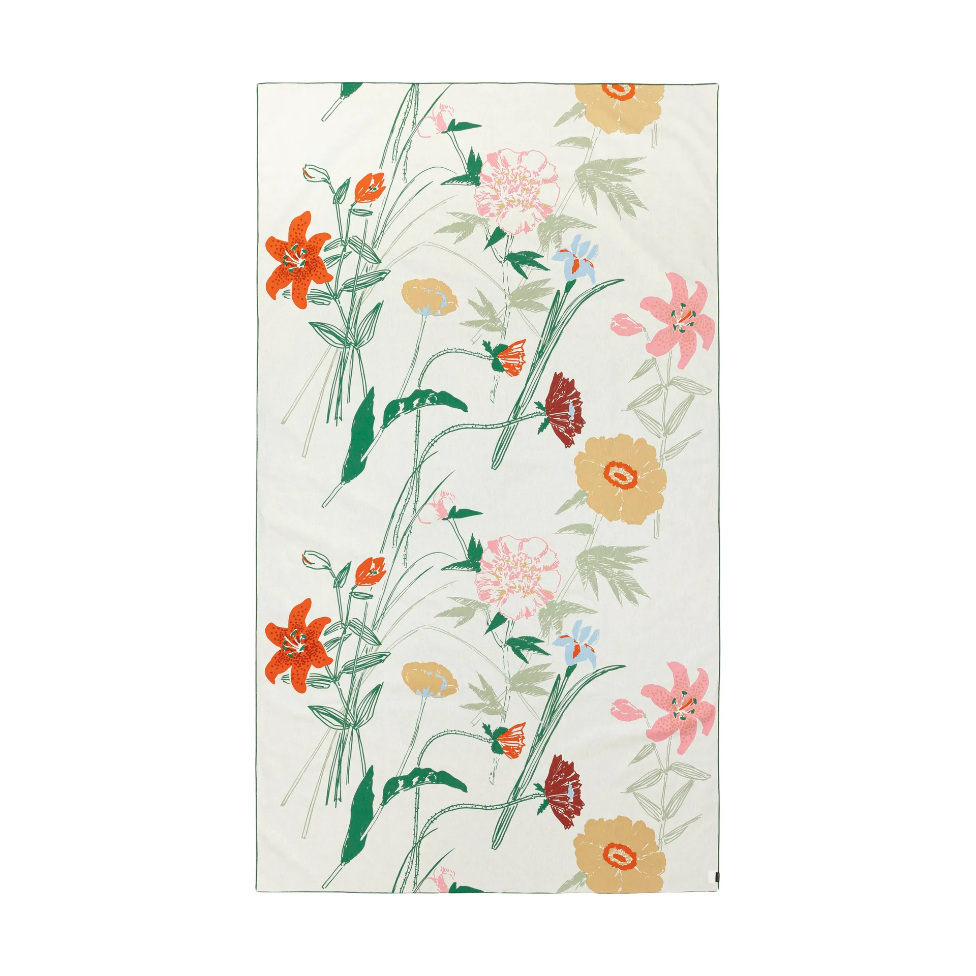 Puutarhakutsut bordsduk 145x250 cm, White-green-orange-beige Marimekko