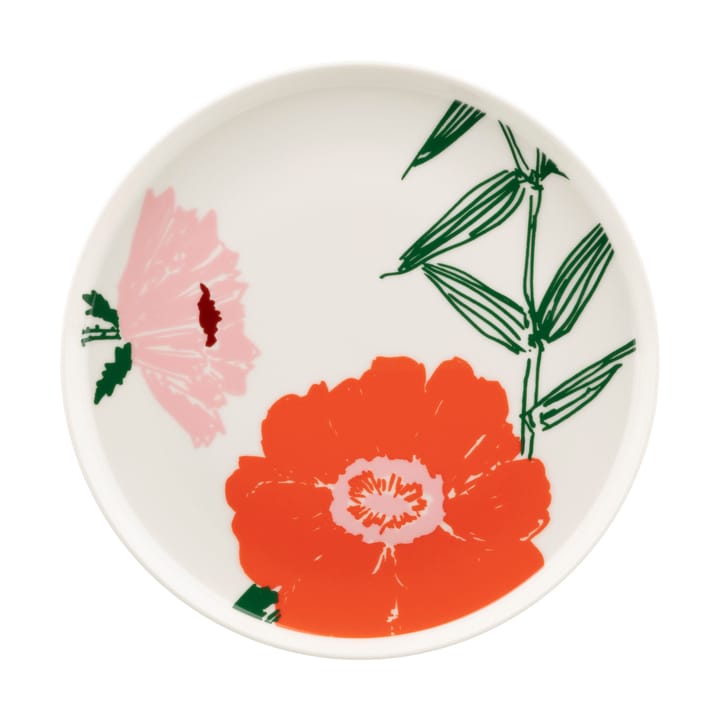 Puutarhakutsut tallrik Ø20 cm - White-green-orange - Marimekko