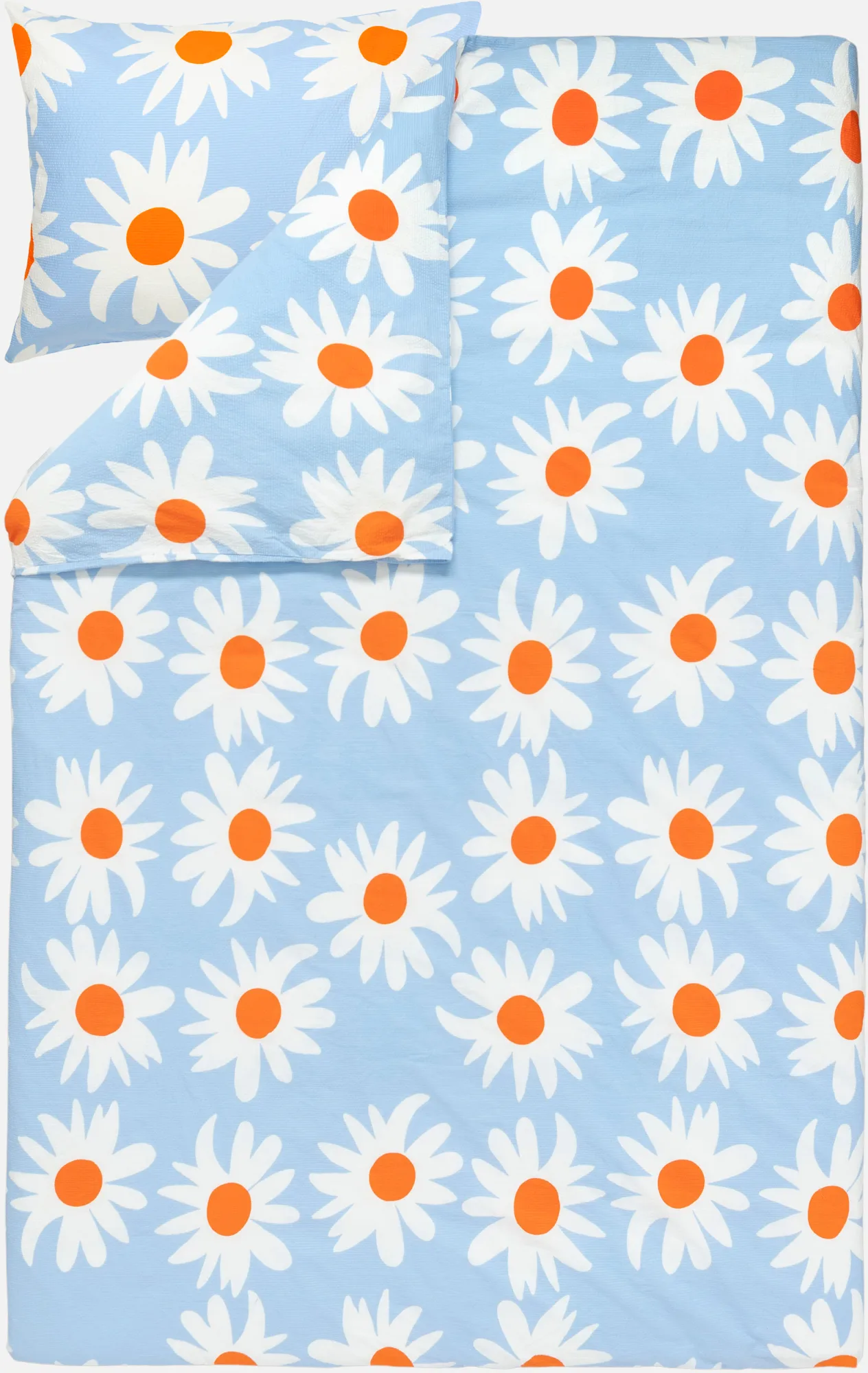 Rakastaa ei rakasta påslakan 150x210 cm, Orange-Off-white-light blue Marimekko