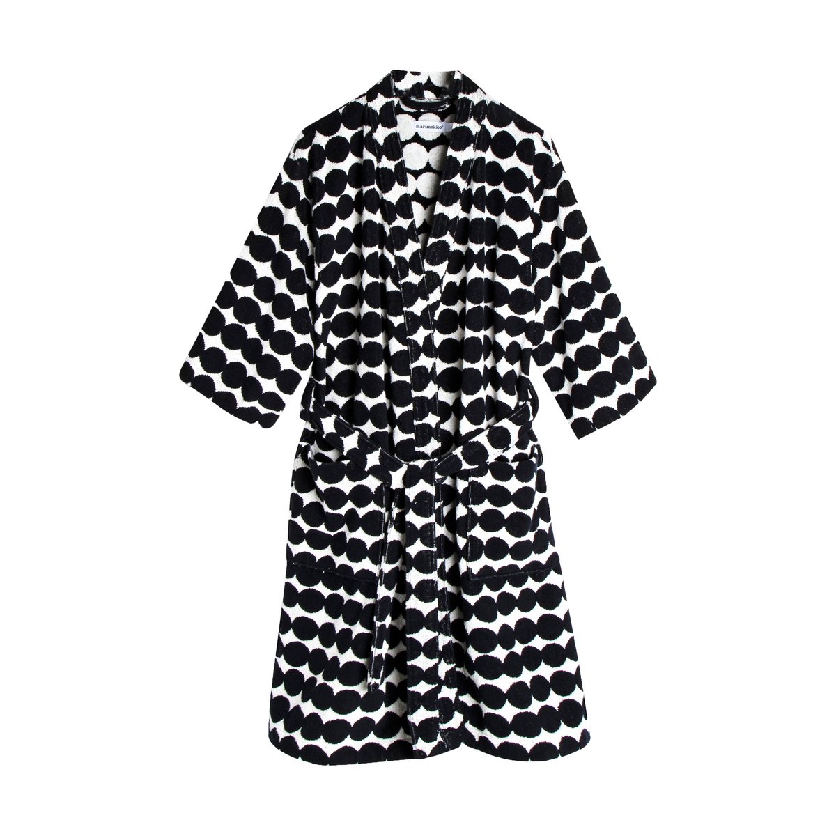 Marimekko Räsymatto badrock Black-white, S | Skandinavisk Design | Morgonrockar & Badrockar | Vit