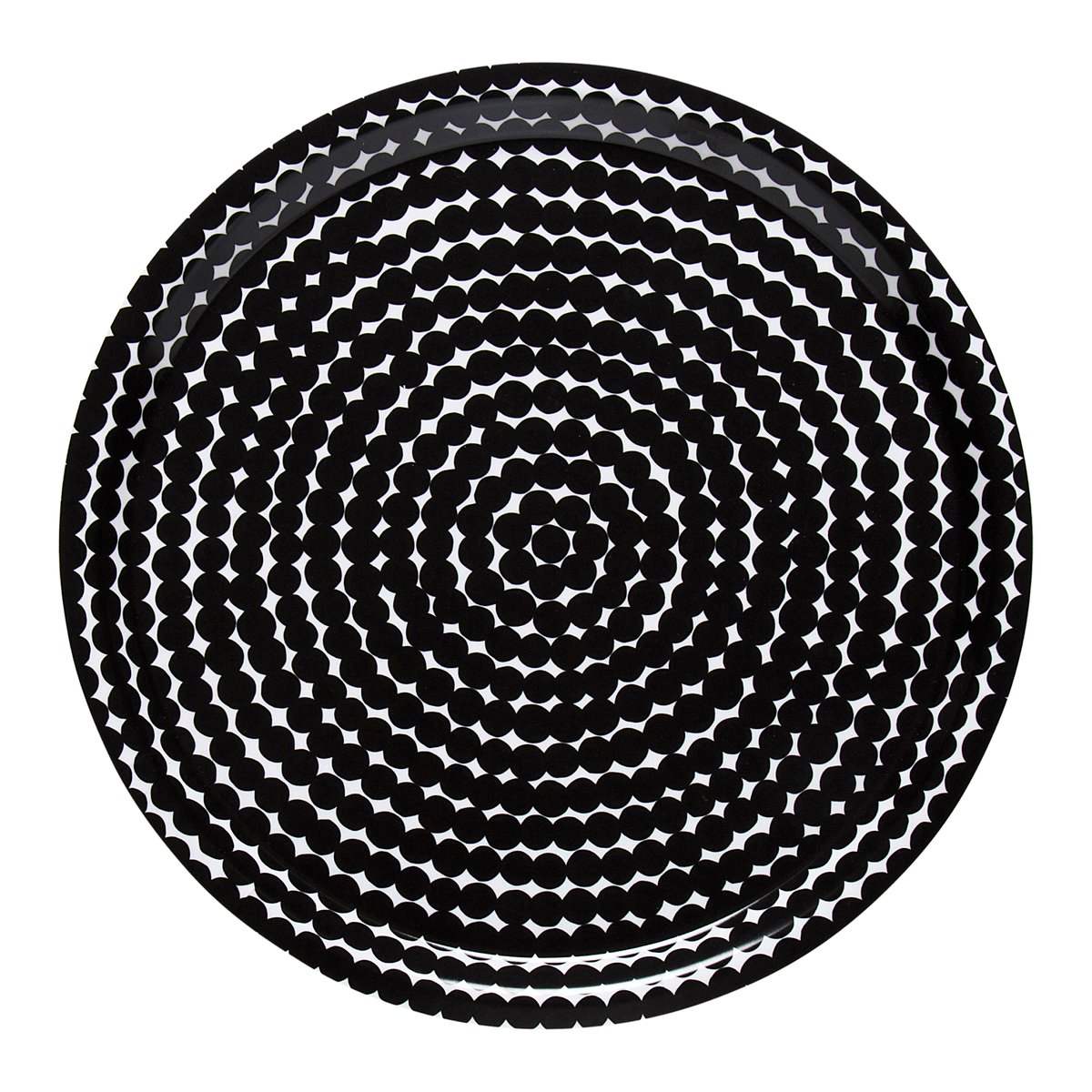 Marimekko Räsymatto bricka o31 cm Svart-vit | Skandinavisk Design | Brickor | Svart