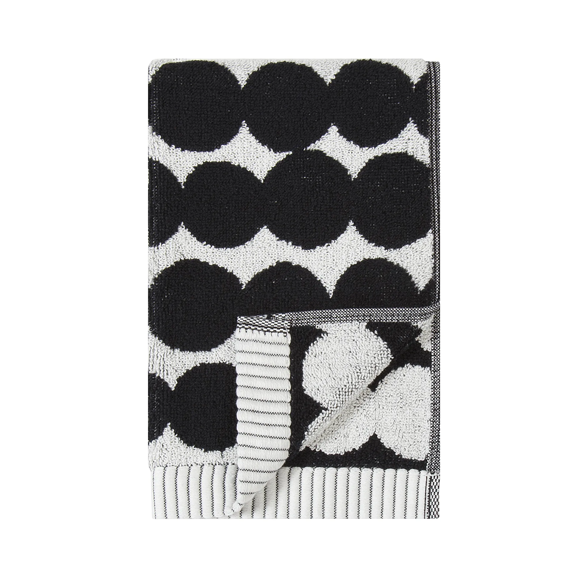 Räsymatto handduk svart, Gästhandduk 30x50 cm Marimekko