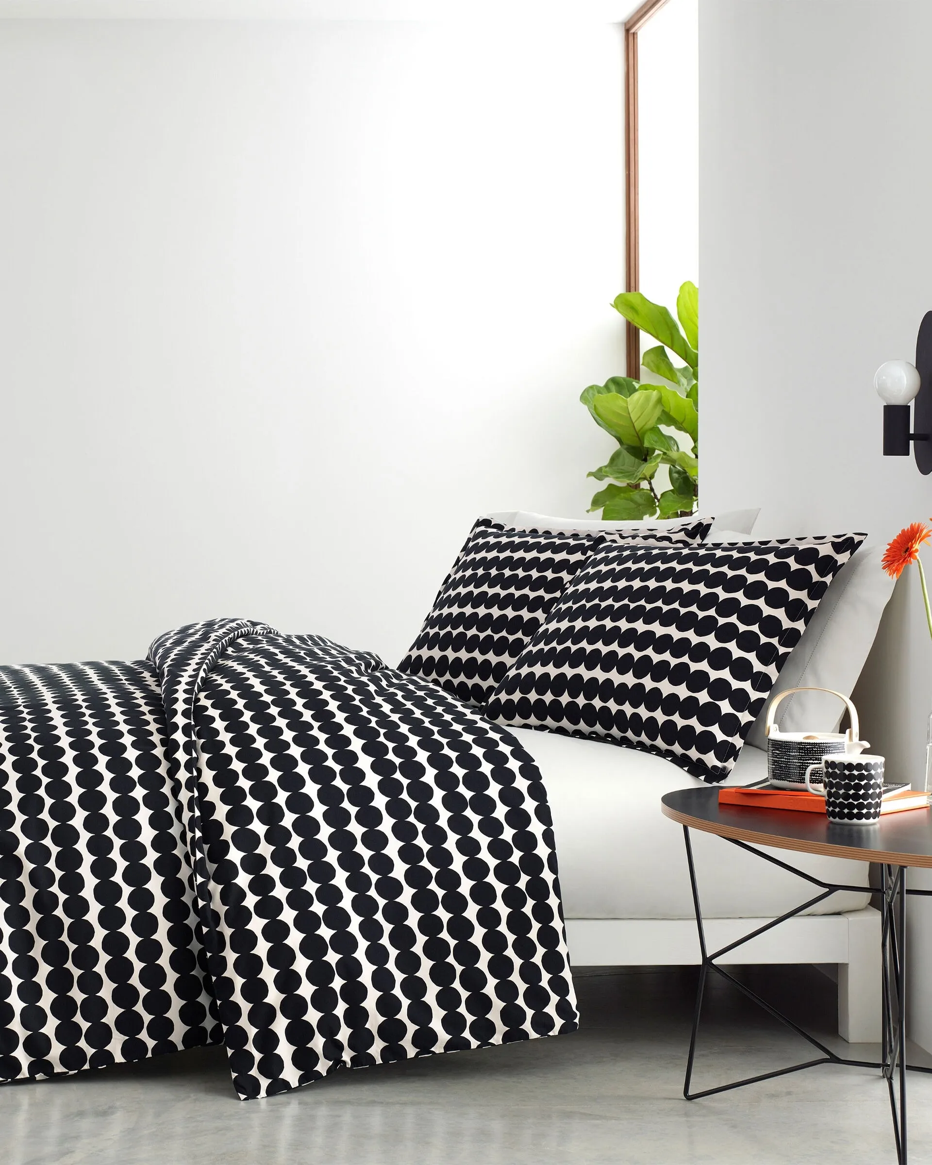 Räsymatto påslakan 150x210 cm, Svart-vit Marimekko