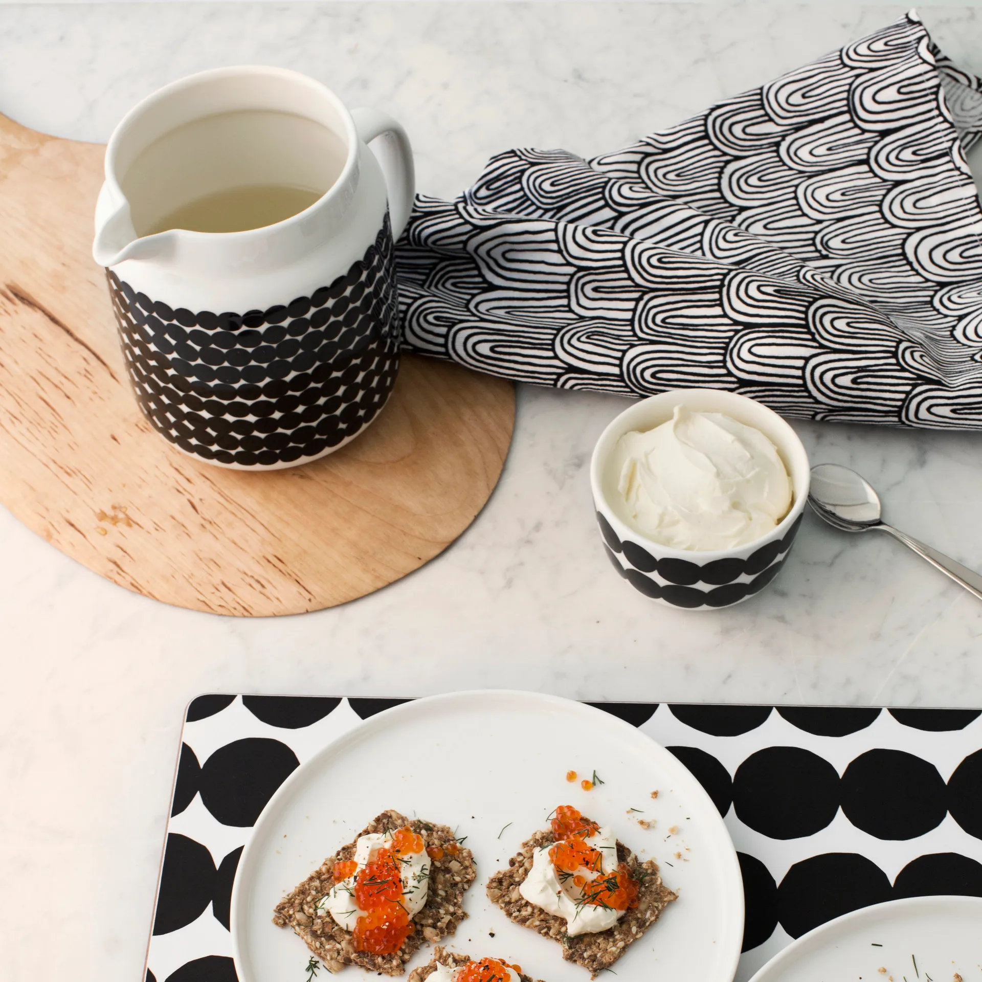 Räsymatto skål 2,5 dl, svart-vit Marimekko