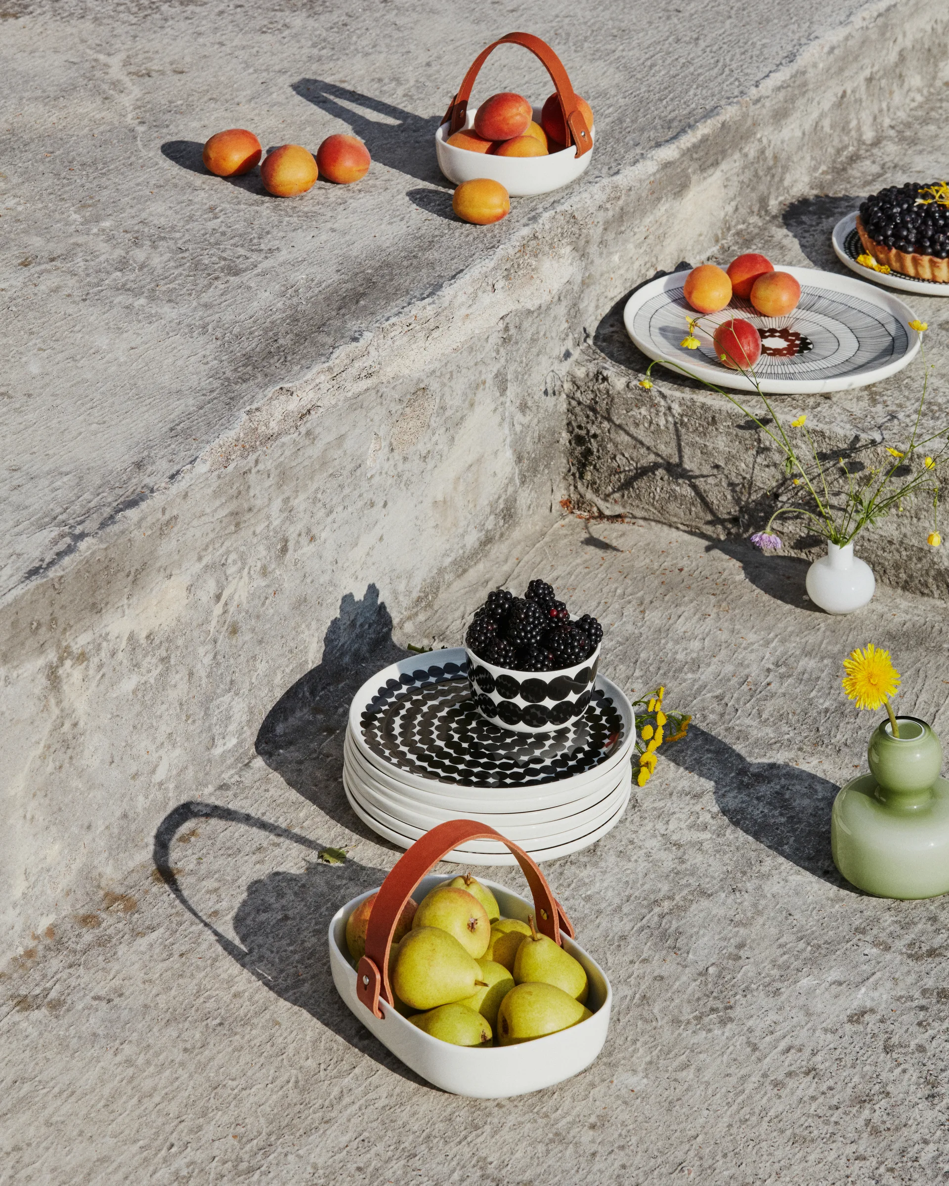Räsymatto tallrik 20 cm, 6-pack svart-vit,  Marimekko