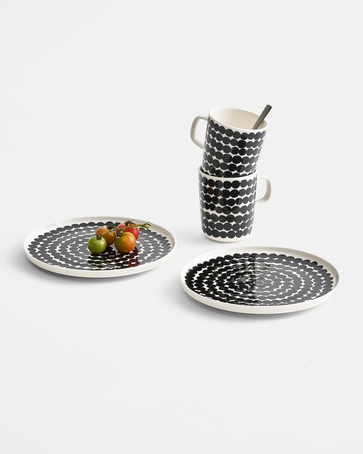 Räsymatto tallrik Ø 20 cm, svart-vit Marimekko
