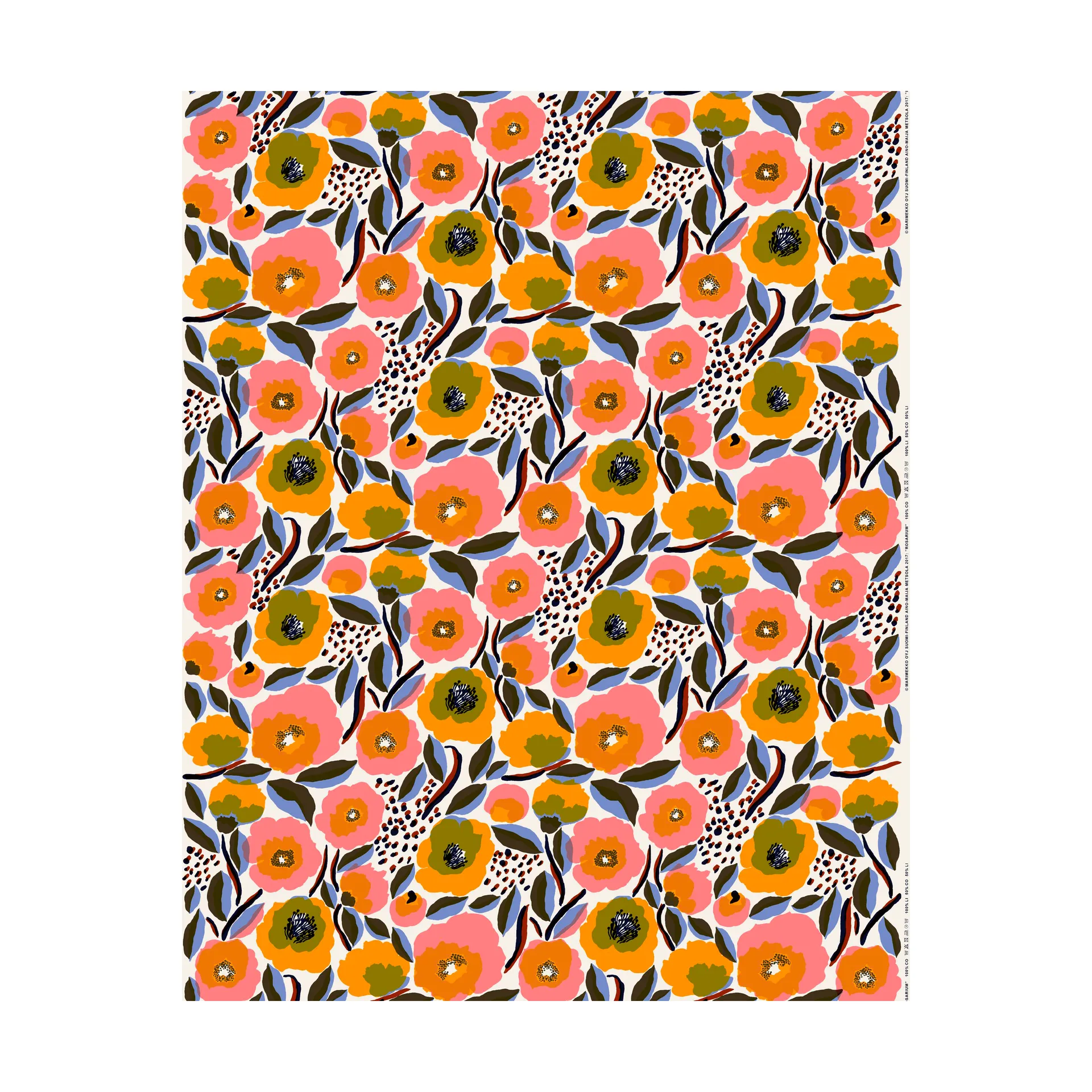 Rosarium vaxduk, White-red-yellow-blue Marimekko