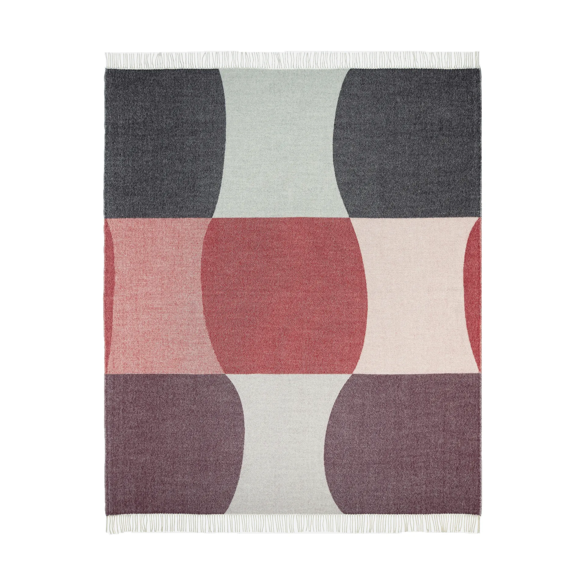 Sambara filt 140x180 cm, Off white-red-brown Marimekko