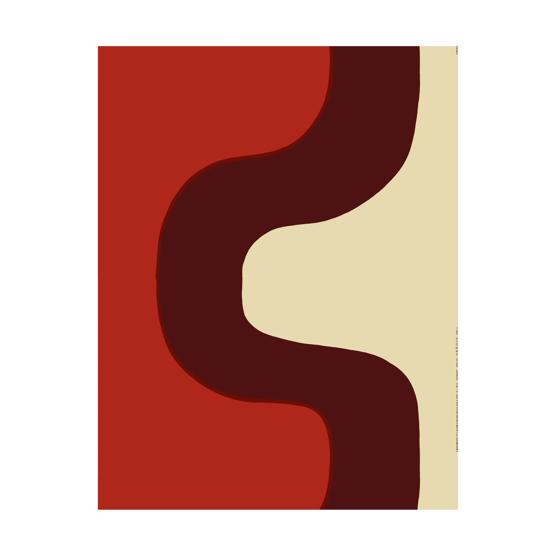 Seireeni tyg bomull-satin, Cotton-burgundy-red Marimekko