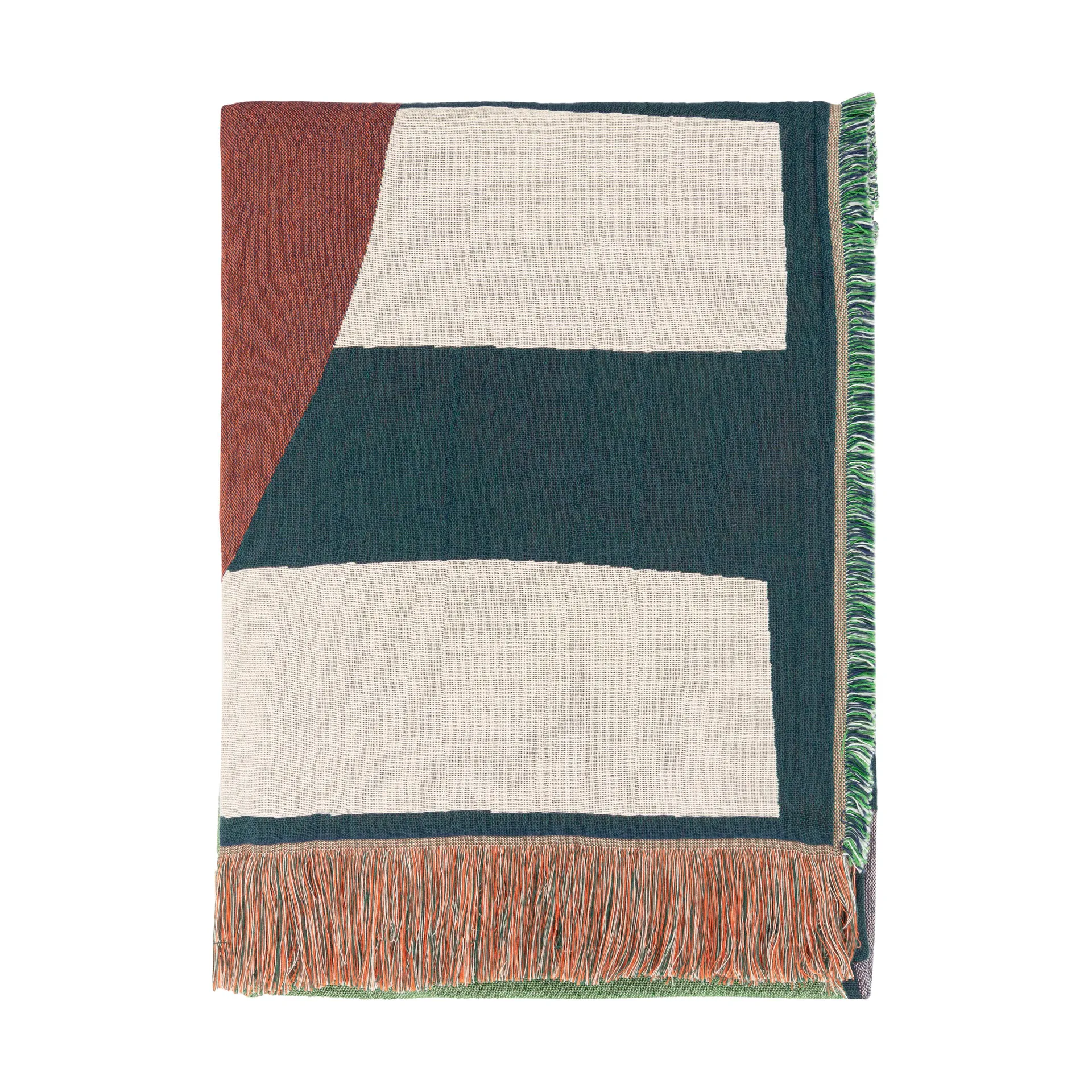 Siirto pläd jacquard 140x180 cm, Powder-d. blue-l. blue-coral Marimekko