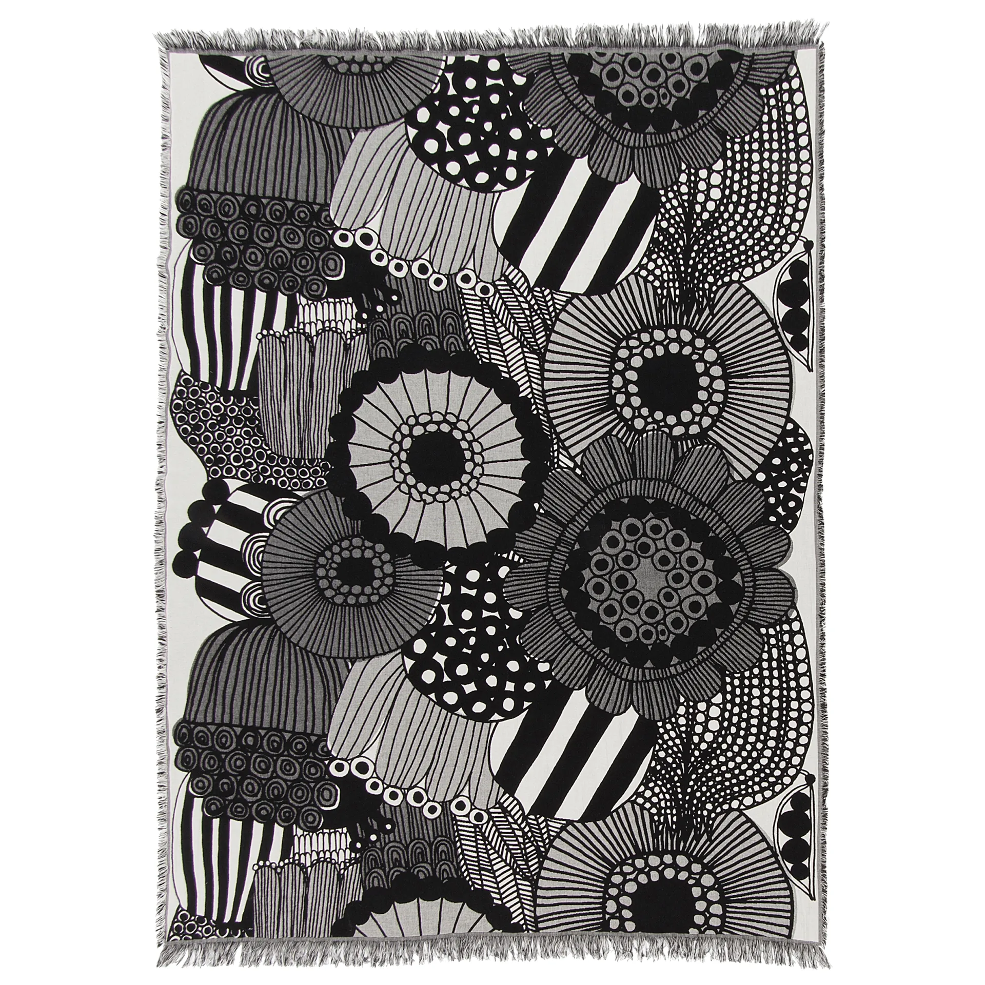 Siirtolapuutarha filt 130x180 cm, Off white-svart Marimekko
