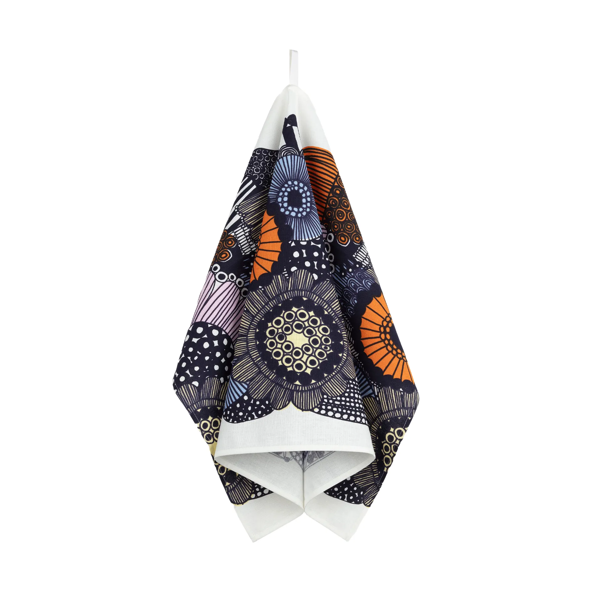 Siirtolapuutarha kökshandduk 47x70 cm, White-yellow-orange-light blue Marimekko