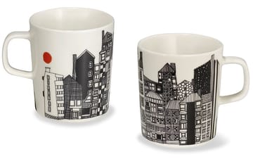Siirtolapuutarha mugg 2,5 dl - svart-orange - Marimekko