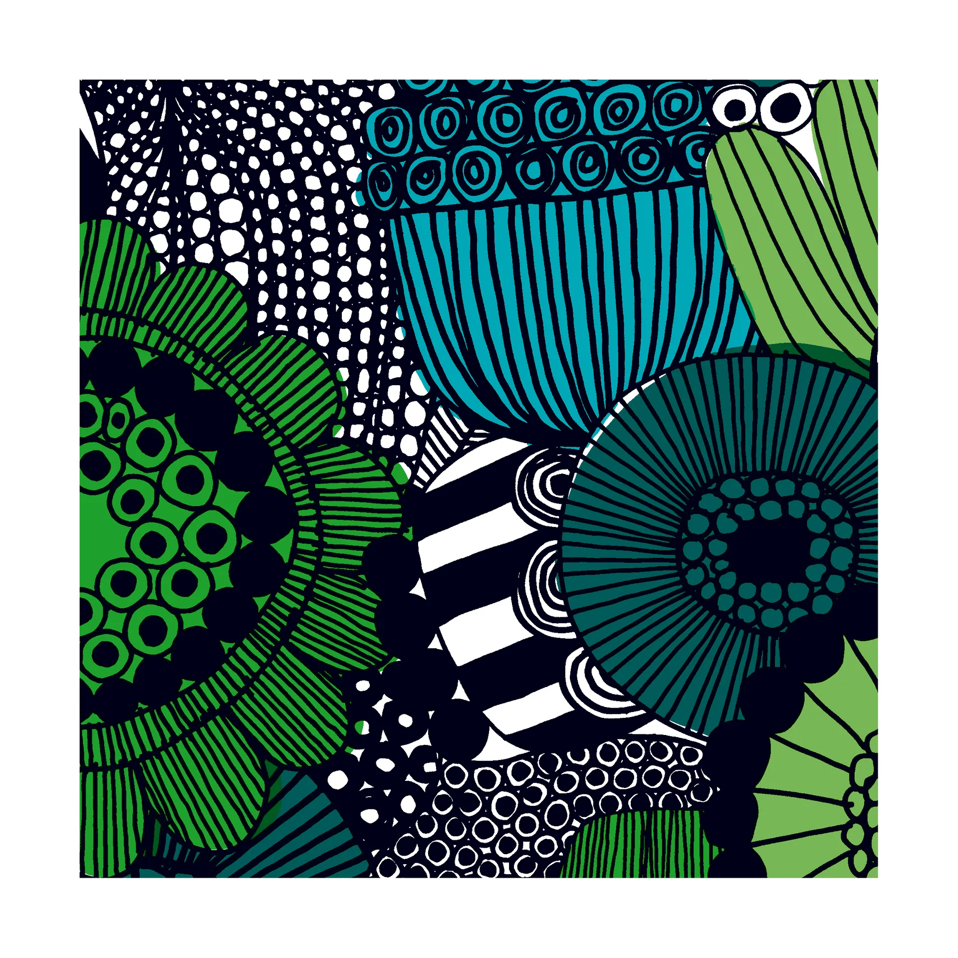Siirtolapuutarha servett 33x33 cm 20-pack, Blue-Green Marimekko