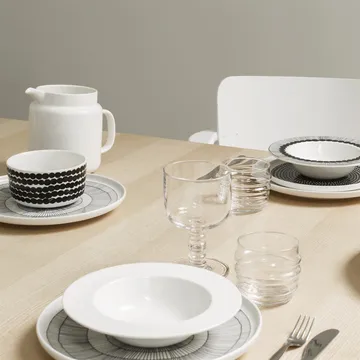 Siirtolapuutarha tallrik Ø 25 cm, 6-pack svart-vit - Marimekko