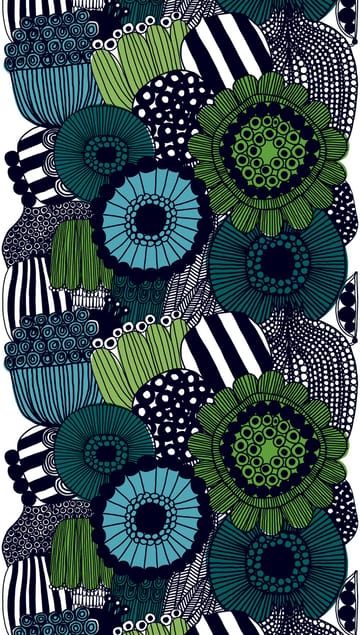 Siirtolapuutarha tyg - blå-grön - Marimekko