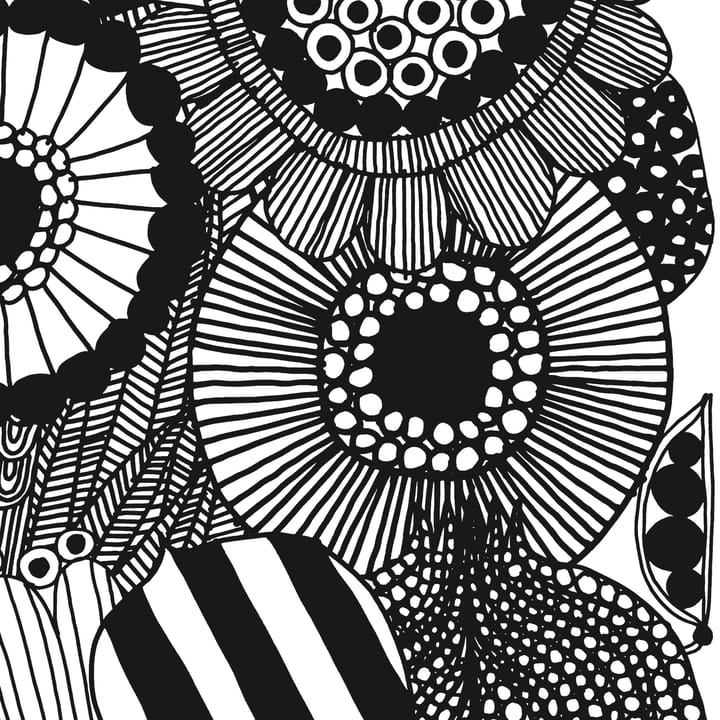 Siirtolapuutarha tyg, vit-svart Marimekko
