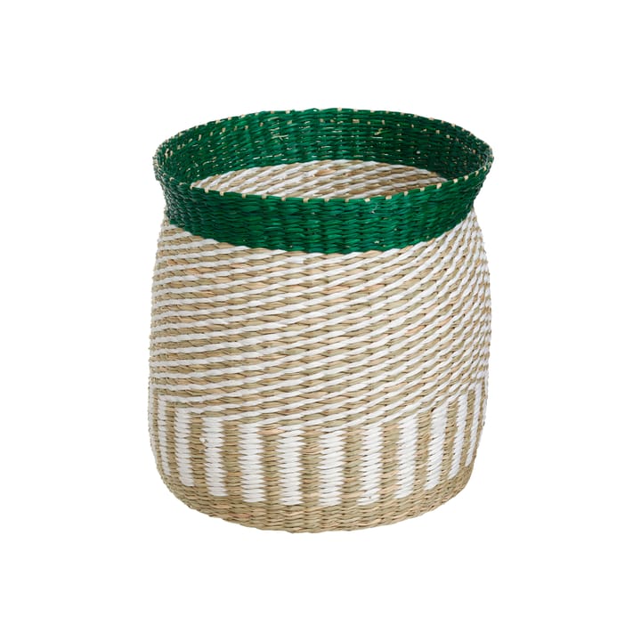 Silkkikuikka förvaringskorg 27 cm - Vit-beige-grön - Marimekko