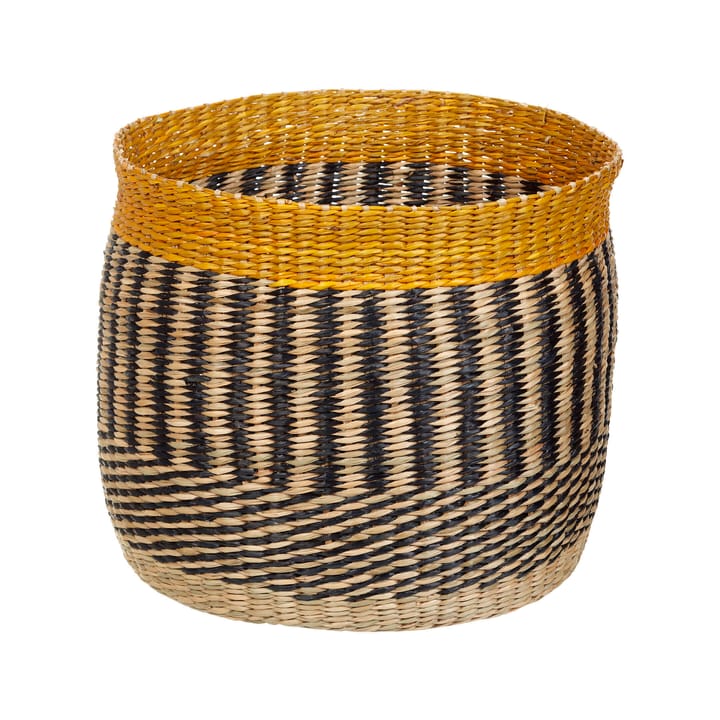 Silkkikuikka förvaringskorg 36 cm - Svart-beige-gul - Marimekko