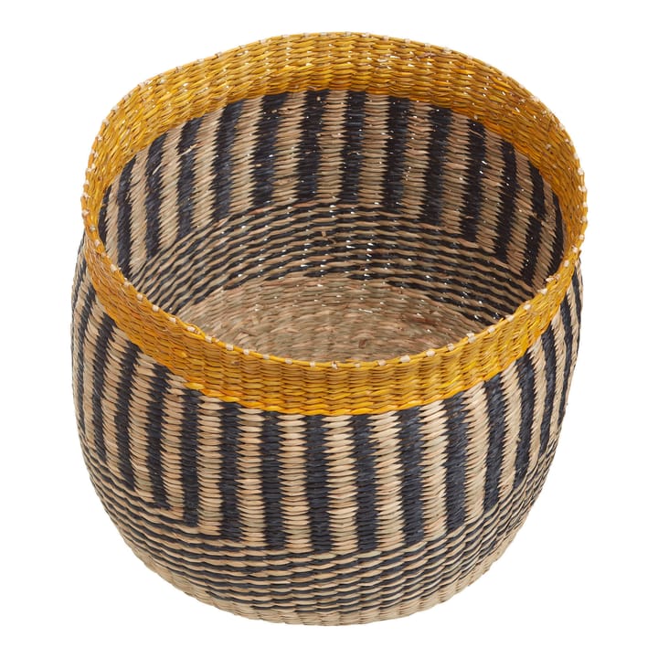 Silkkikuikka förvaringskorg 36 cm - Svart-beige-gul - Marimekko