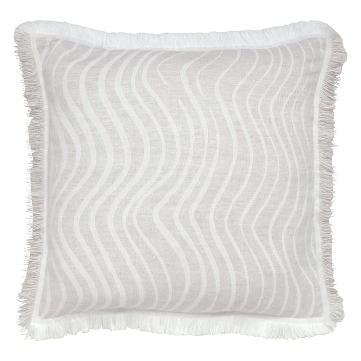 Silkkikuikka kuddfodral med fransar 50x50 cm - Beige-vit - Marimekko