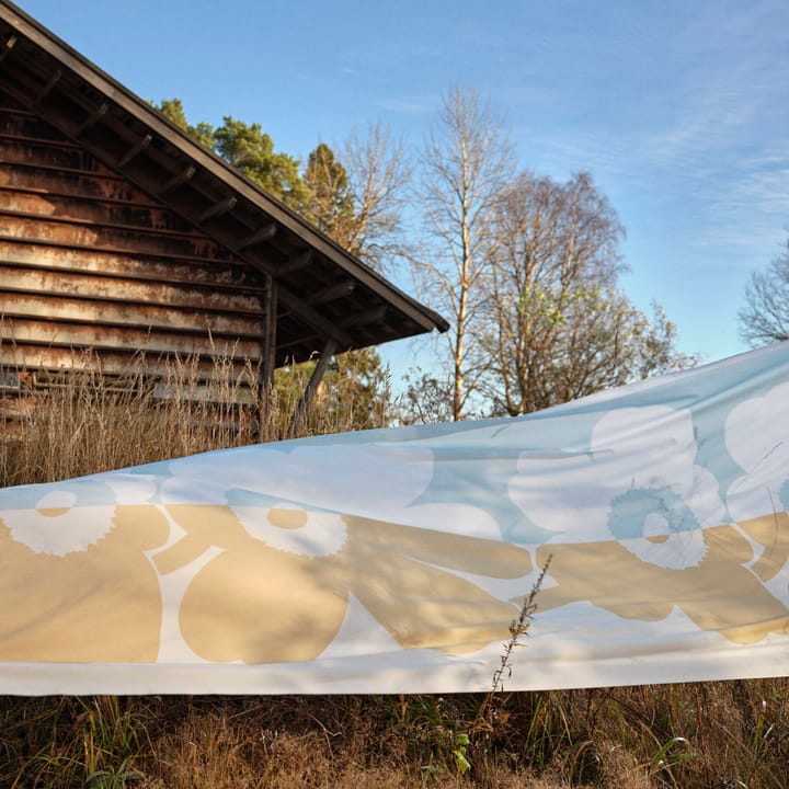 Suur Unikko tyg - Vit-blå-beige - Marimekko