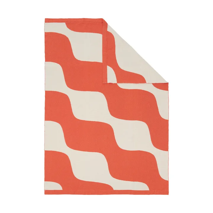 Taifuuni pläd - Off white-orange red, 140x180 cm - Marimekko