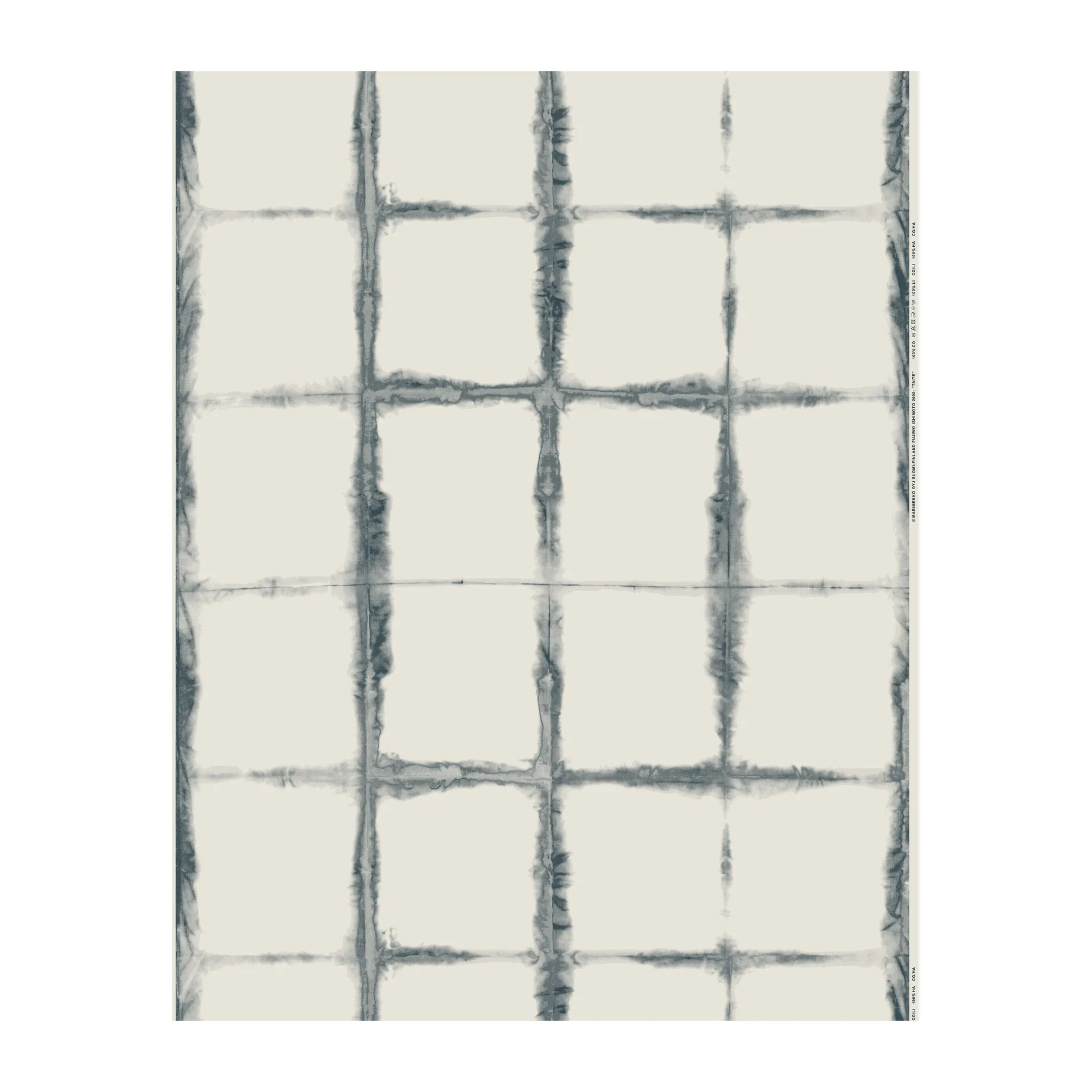Taite tyg bomull-hampa, White-dark blue Marimekko