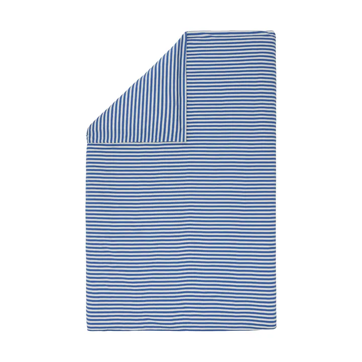 Tasaraita påslakan 150x210 cm - Off white-blue - Marimekko