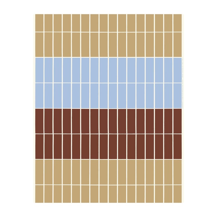 Tiiliskivi tyg - Ljusblå-rödbrun-beige - Marimekko