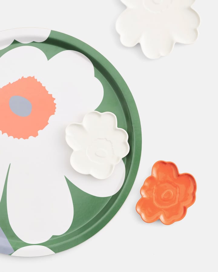 Unikko 60-årsjubileum bricka Ø46 cm, Green-white-orange Marimekko